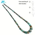 Natural Turquoise Necklace High Quality Genuine Turquoise Choker Mpho Bakeng sa Basali 1