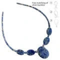 Sodalite Kalung Biru Chunky Kalung Hadiah Pikeun Perhiasan Handmade Nya Kualitas Tinggi Gemstone Choker Asli 1