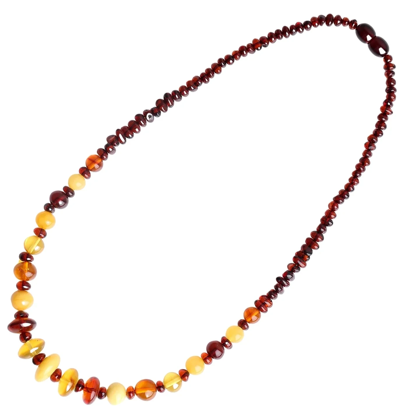Alam Baltik Fashionable Beeswax Amber Kalung Vintage Amber Bead Kalung Rupa-rupa Nuansa Amber Berwarna Manik Bulat 1