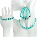 Faceted Amazonite Blue Beads With Natural Turquoise Pendant Jewelry Set Meaalofa Tulaga Mo Tamaitai 1