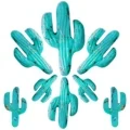 Qaabka Quruxda Dabiiciga ah ee Turquoise-ka-dhagaxa-Gemstone ee La xardhay Qaabka Kactus-ka 1
