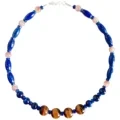 Yellow Tigereye And Lapis Lazuli With Pretty Rutilated Quartz And Kyanite Gemstone Choker Multi Stone Beaded Fashionable 1