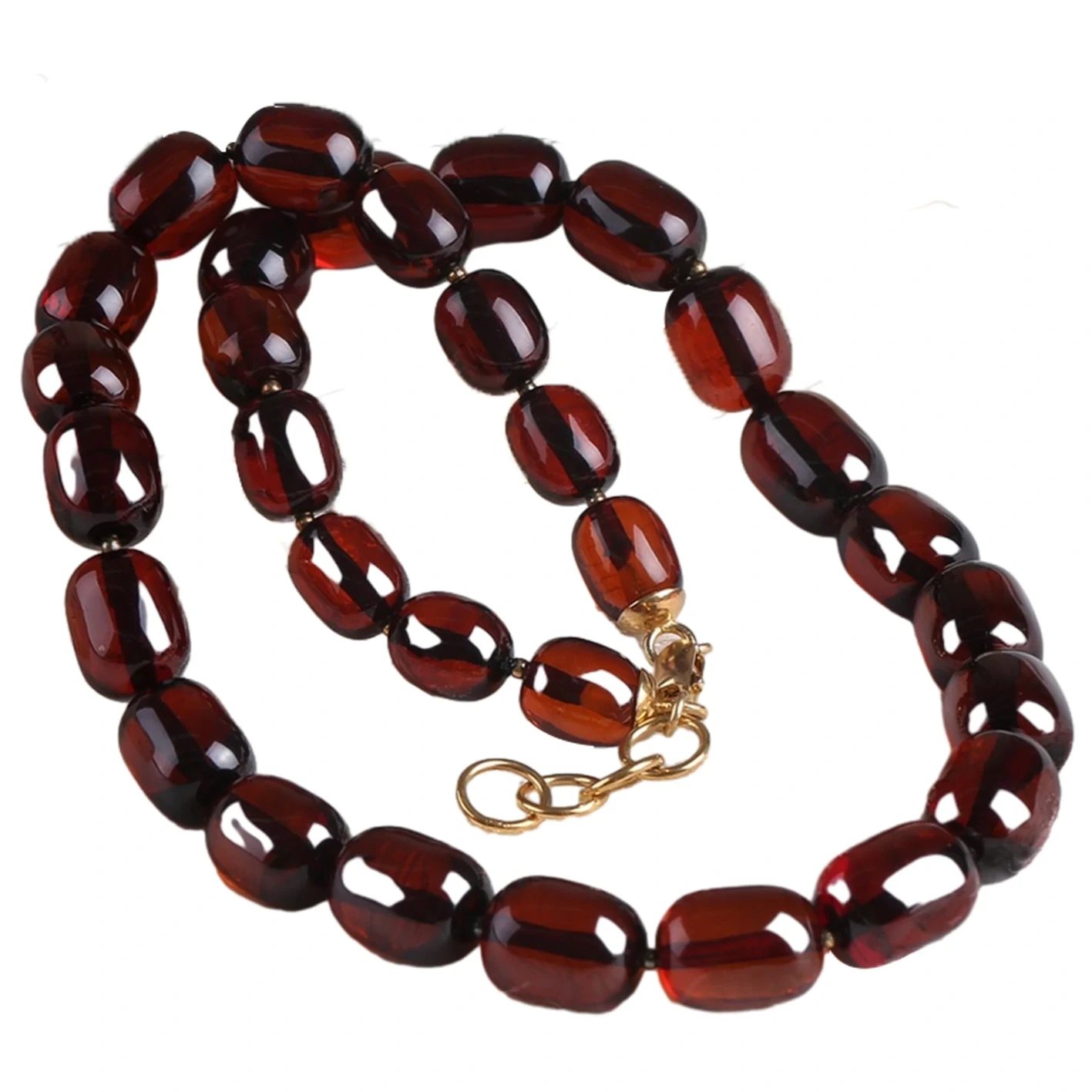 Naturlig Östersjön ooptimerad Blood Amber Barrel Bead Halsband Perfekta presenter till henne 1