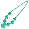 Alami Turquoise Roundle Beads Jeung Séktor Pendant Fashionable Kalung Kado Pikeun Awéwé 1