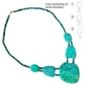 Natural Turquoise Roundle Beads With Sector Pendant Fashionable Necklace Gift For Women1 1