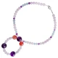 Spodumene Kunzite Skura Onyx Milky Bule Aiguamarina amb boniques perles de pedres precioses d'ametista de fil complet de 16 polzades, regal per a dones 1