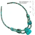 Manik-manik Rondelle Turquoise Alami Kalayan Kalung Pirus Pendant Kalung Modis Pikeun Kabogoh 1