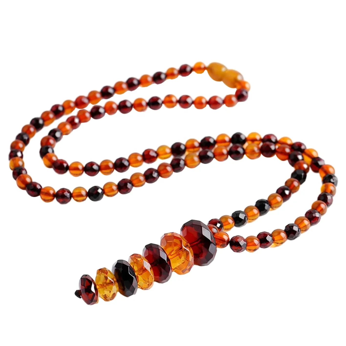 Natirèl Lanmè Baltik Unoptimized Faceted Amber kolye Vintage Cherry Amber ak Orange Amber alamòd Choker 1