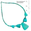 Manik-manik Halus Turquoise Alami Kanthi Kalung Pendant Batu Bentuk Gratis 1