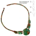 Manik-manik Turquoise Roundle Alami Kanthi Kalung Buatan Tangan sing apik banget 1