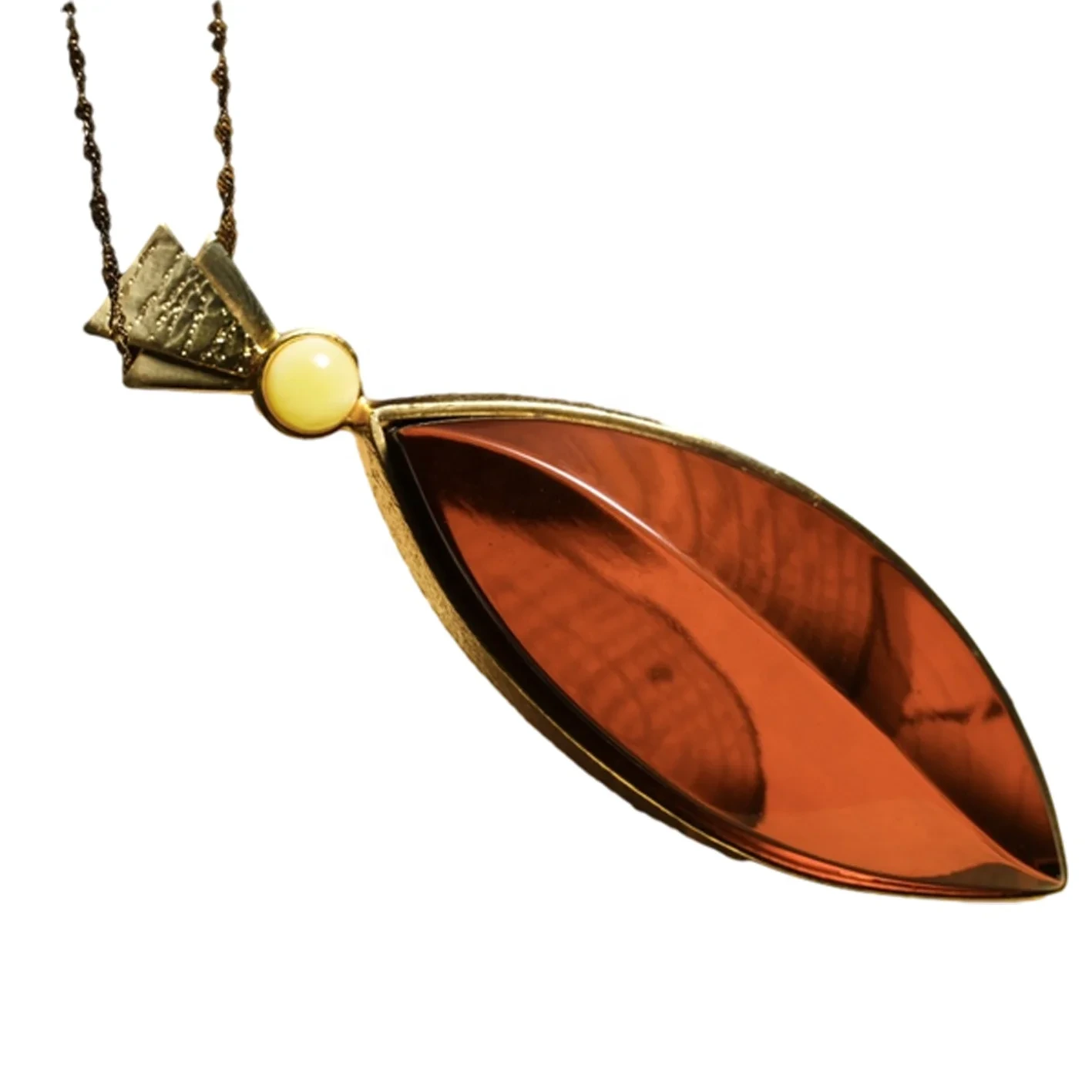 Pendant Amber Vintage Awéwé Dina Gagasan Hadiah Natal Sterling Silver 1