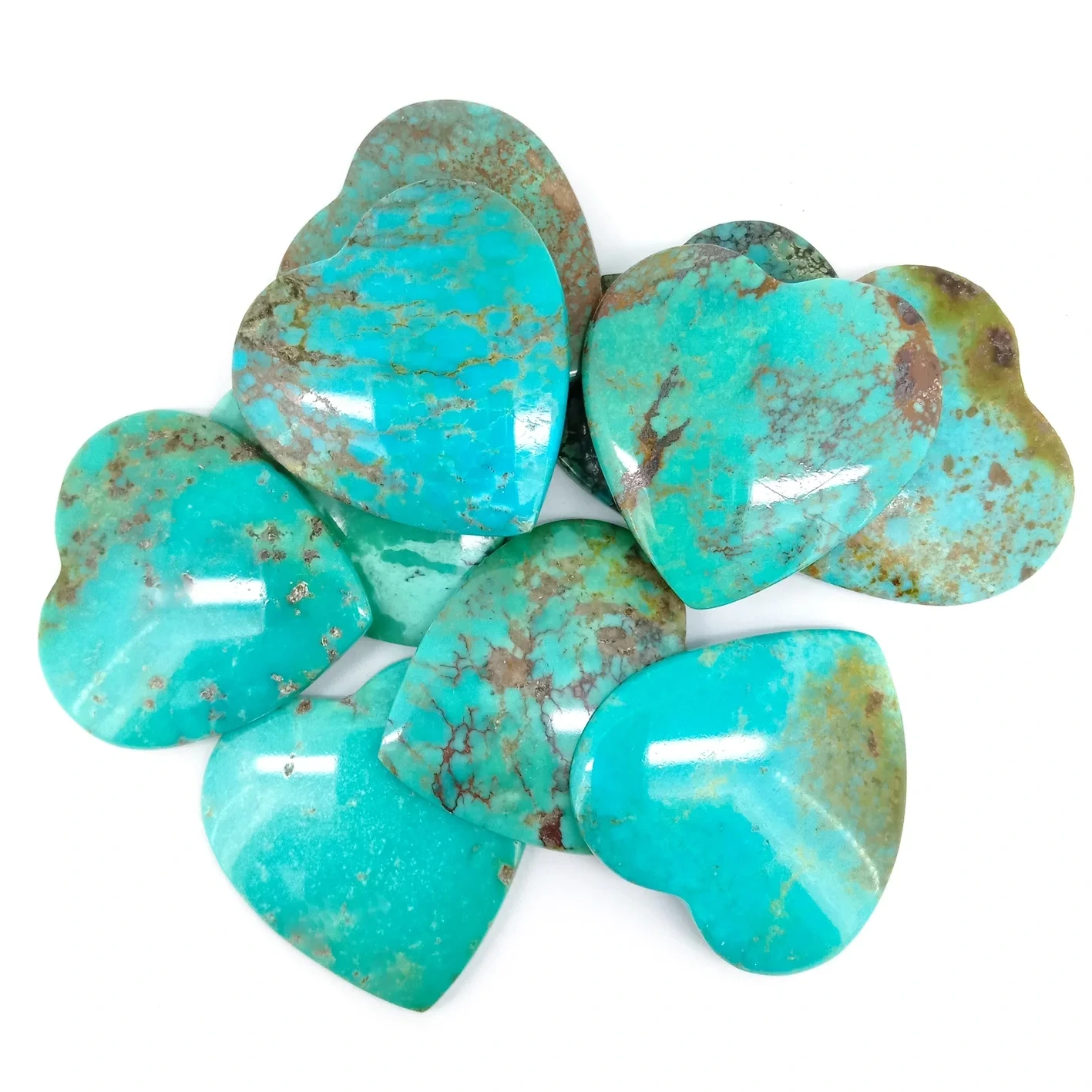Turkesa Bihotz Formako Cabochon 30 * 30mm Bitxiak egiteko Moda Diseinurako 1