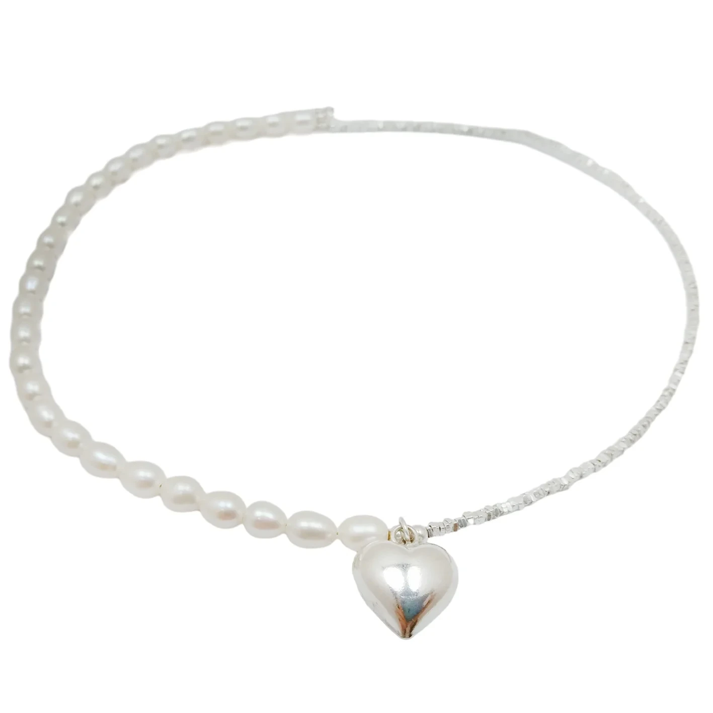 Freshwater Pearl Necklace Dainty Pearl Necklace Pearl Choker Gift For Her Gift Idea Heart Shape Pendant 1