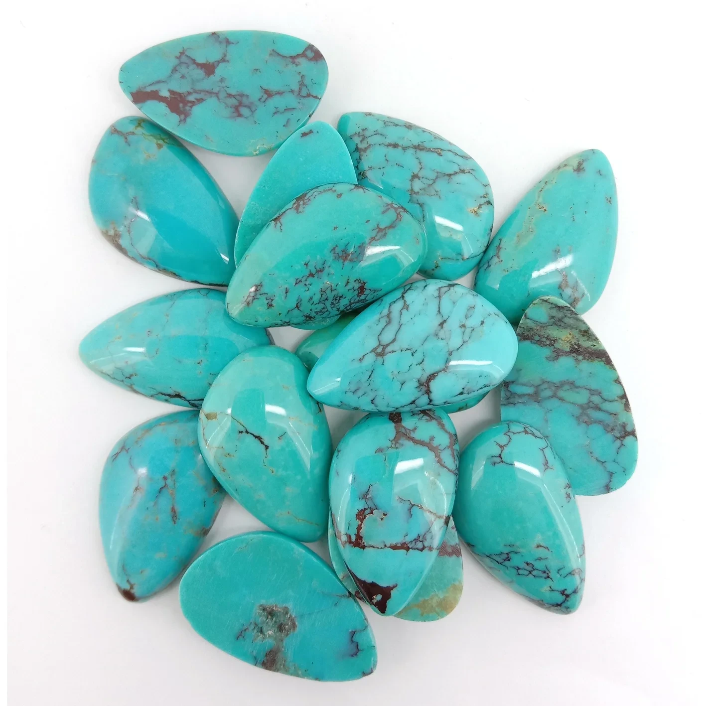 Kūʻokoʻa-ʻano maoli Turquoise 13. * 21.5mm Cabochon No nā mea nani kūpeʻe lei hana DIY 1