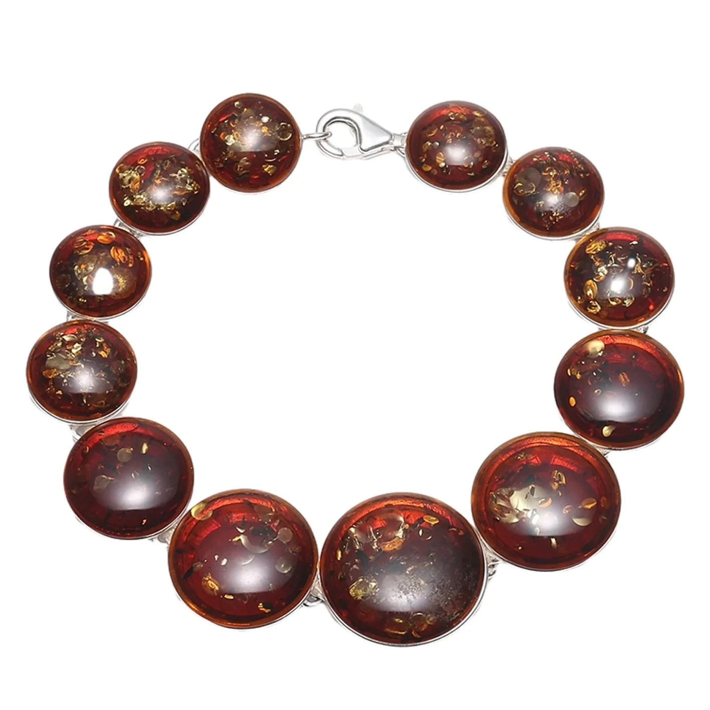Breichled Ambr Optimwm Baltig Naturiol 925 Mewnosodiadau Arian Sterling Hen Gemwaith 1