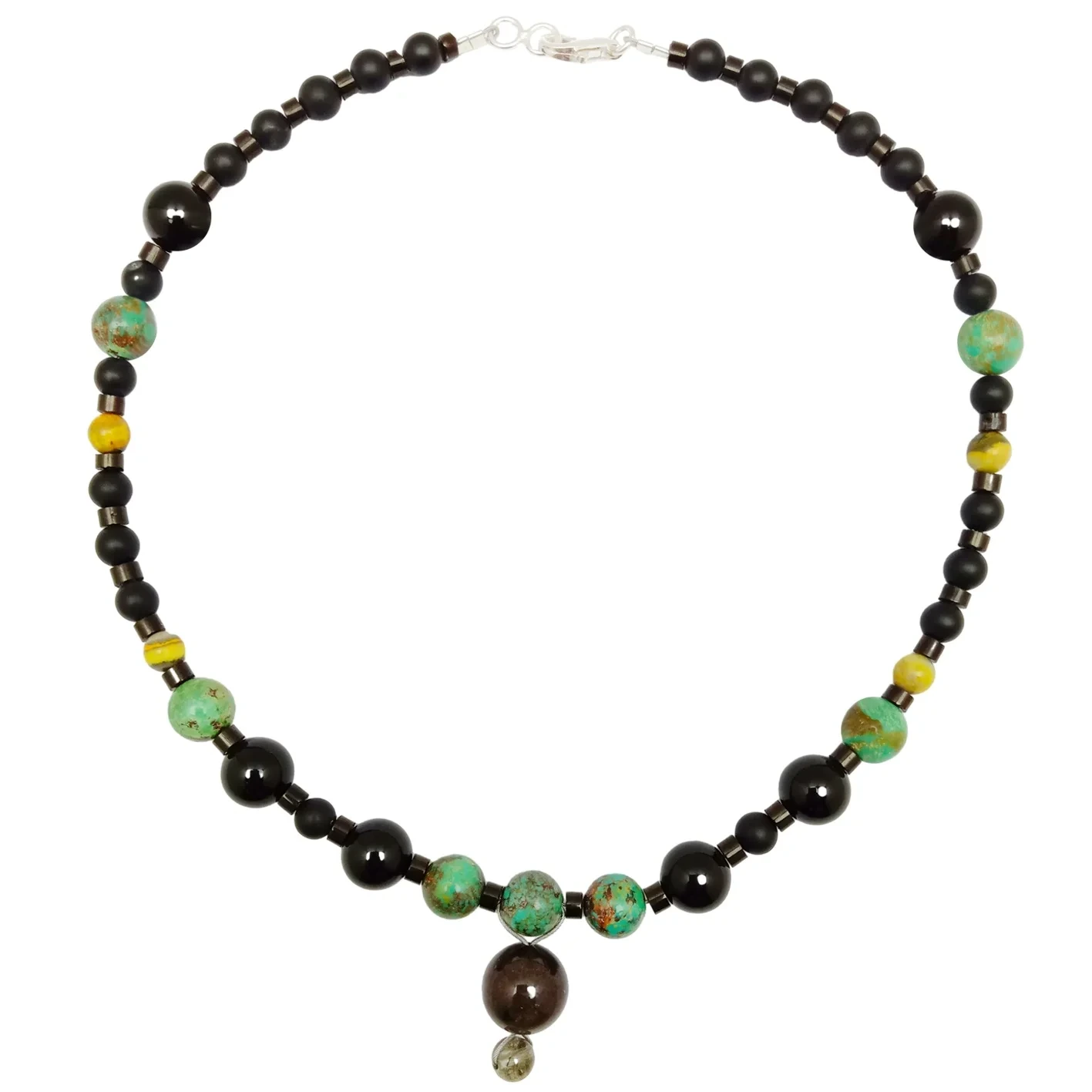 ʻO Turquoise Bumble Bee Onyx Copper Rutilated Quartz ʻeleʻele Rutilated Quartz Nā mea nani pōhaku nani 1