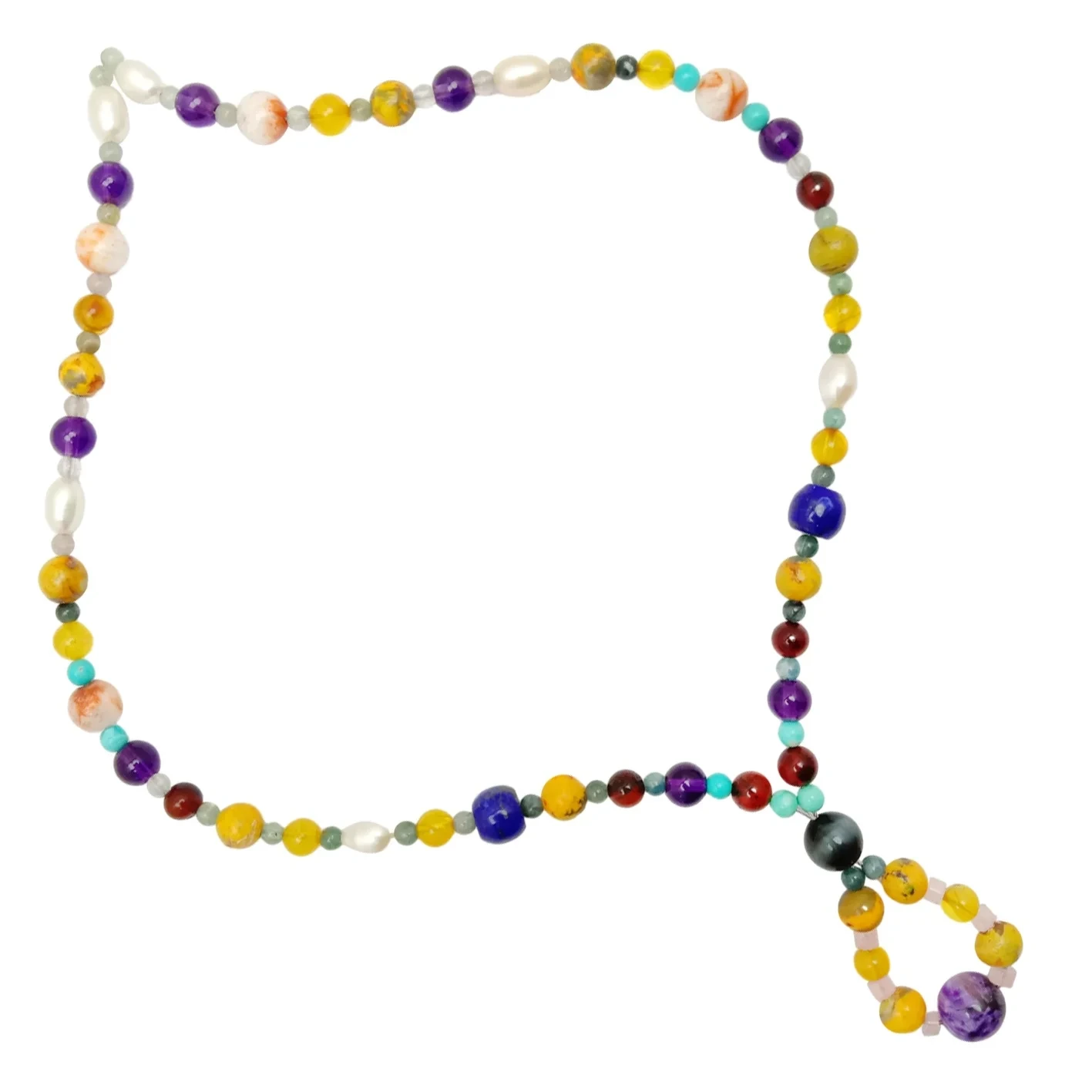 Turchese naturale Onyx Tiger Eye Amber Pearl Bumble Bee Tourmaline Rubellite Apyrite Collana di pietre preziose Regalo di moda 1