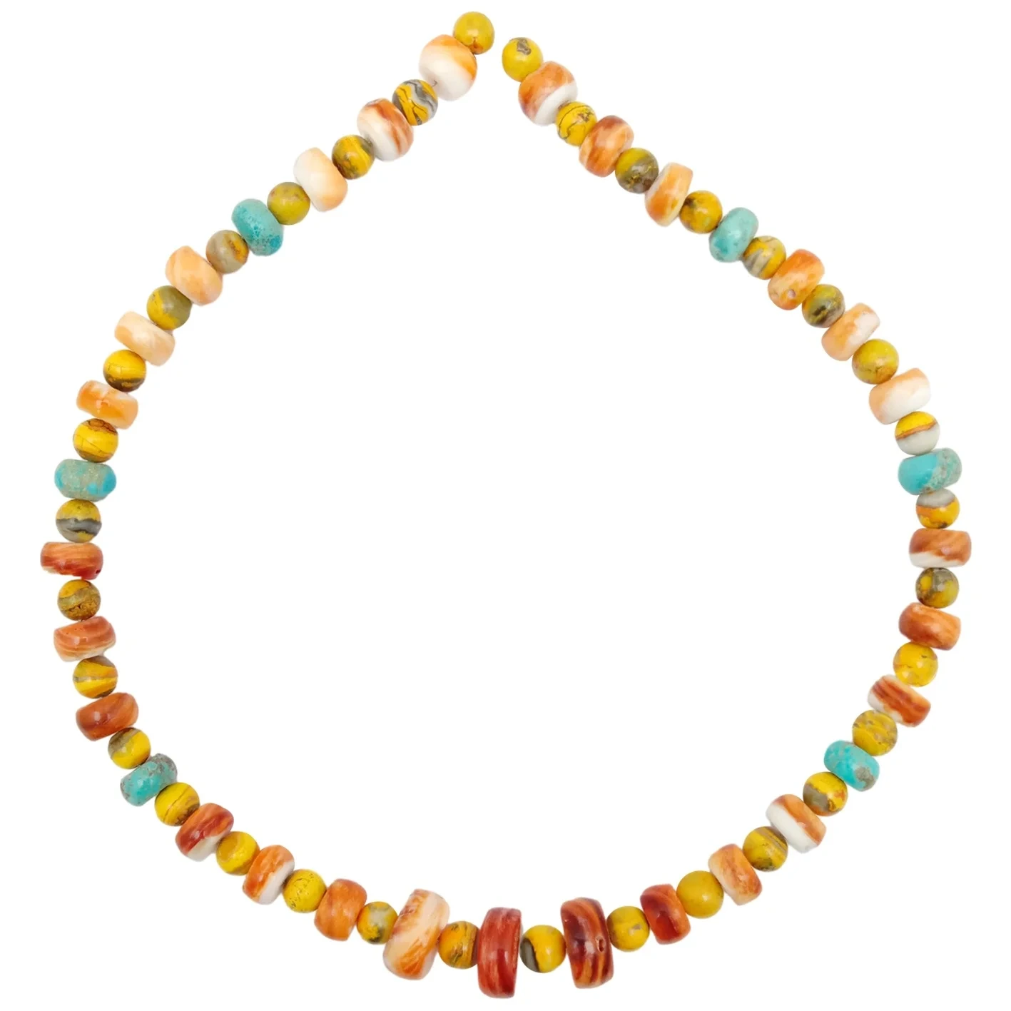 Natürliche Türkis und Hummel mit orangefarbener Spiny Oyster Multi Stone Perlen Halskette Geschenk für Frauen 1
