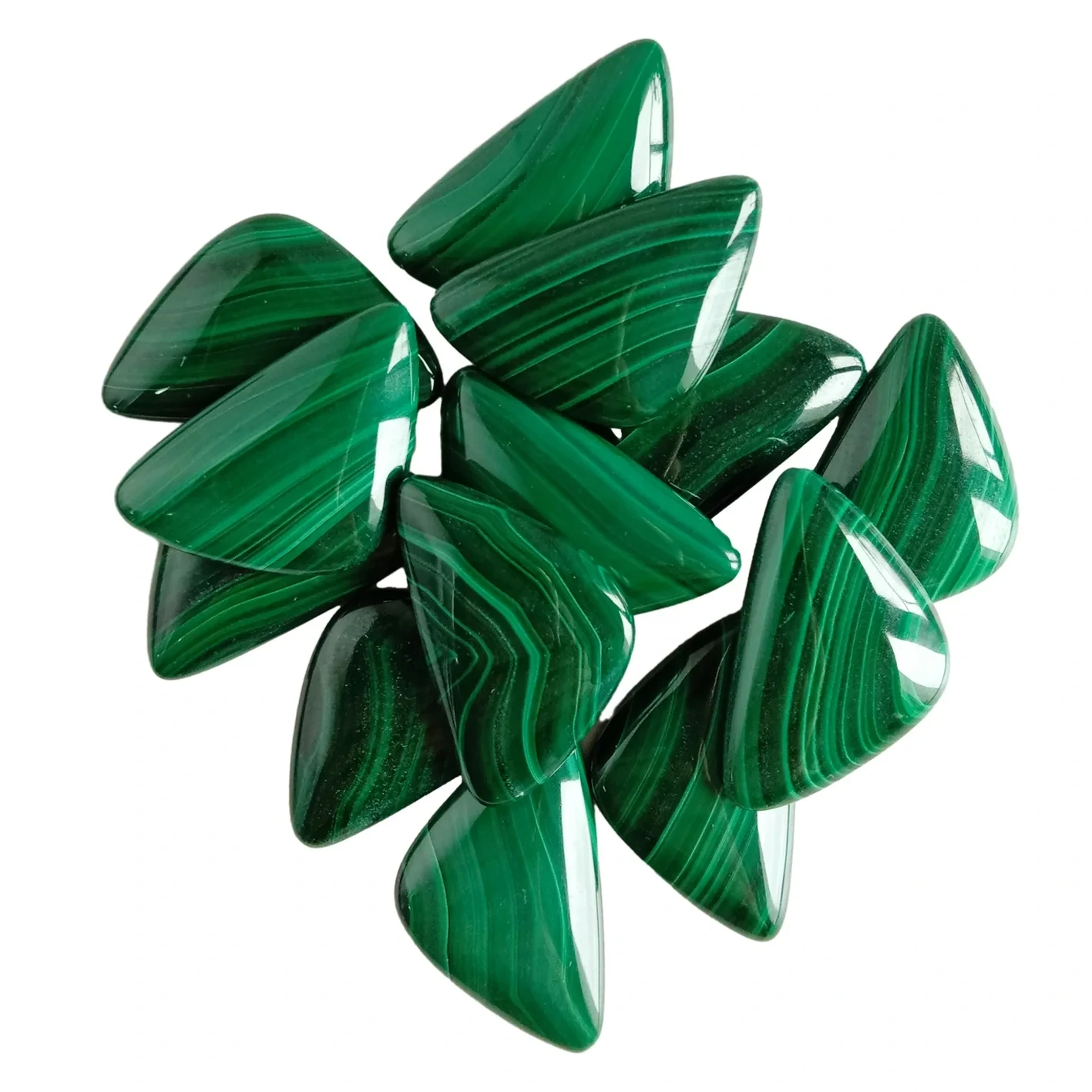 I-Malachite yendalo 15*24*3mm Ubungakanani beGemstone Cabochon yokwenza ubucwebe 1