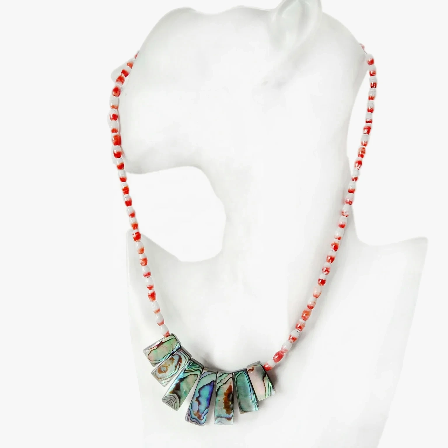 Табиӣ Фирӯз Abalone Shell Red Spiny Oyster Choker Барои қабули заргарӣ тӯҳфа ҷашни 1