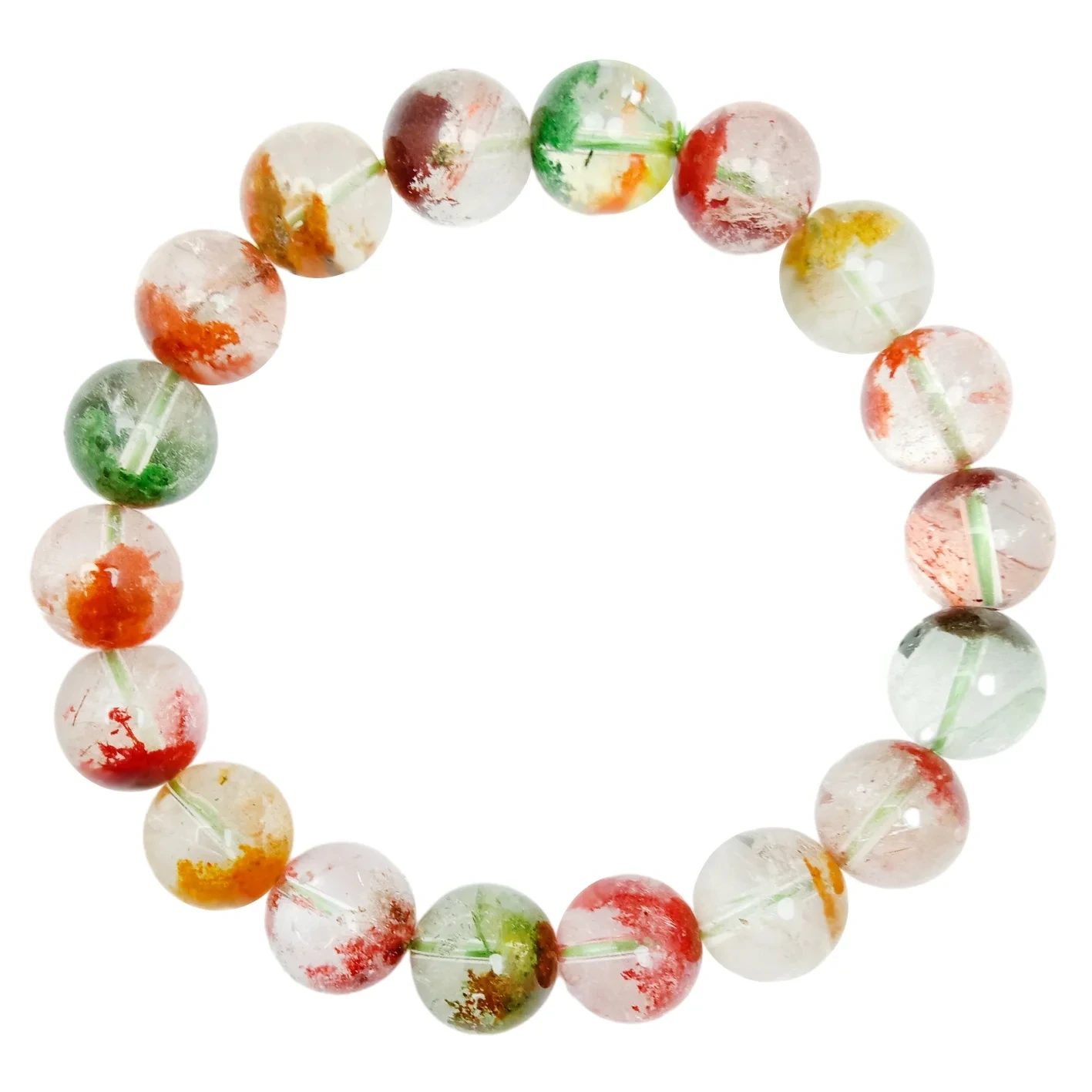 Bracelet tal-kwarz Ghost Phantom ikkulurit dehbijiet Gemstone Bracelet żibeġ tond 1