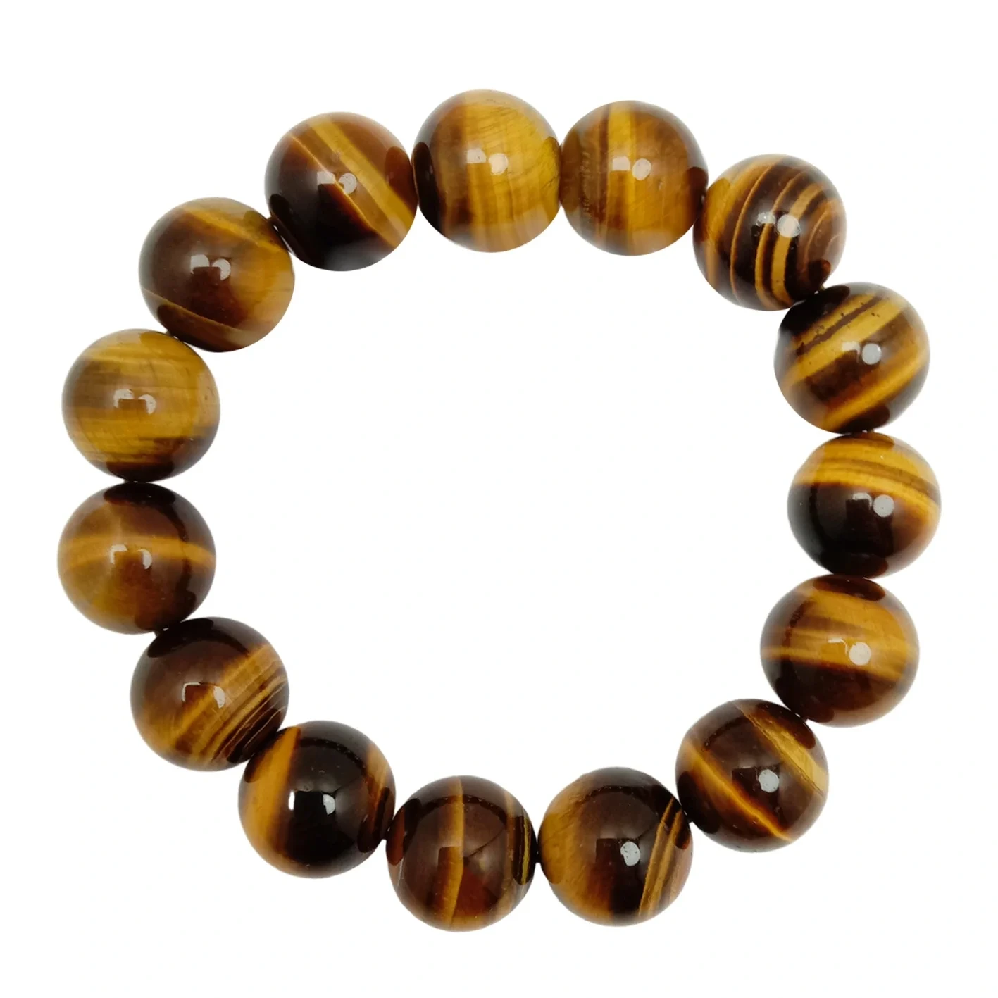 12 mm armband Tiger Eye Beads Full Strand 7,5 tum present för kvinnor 1