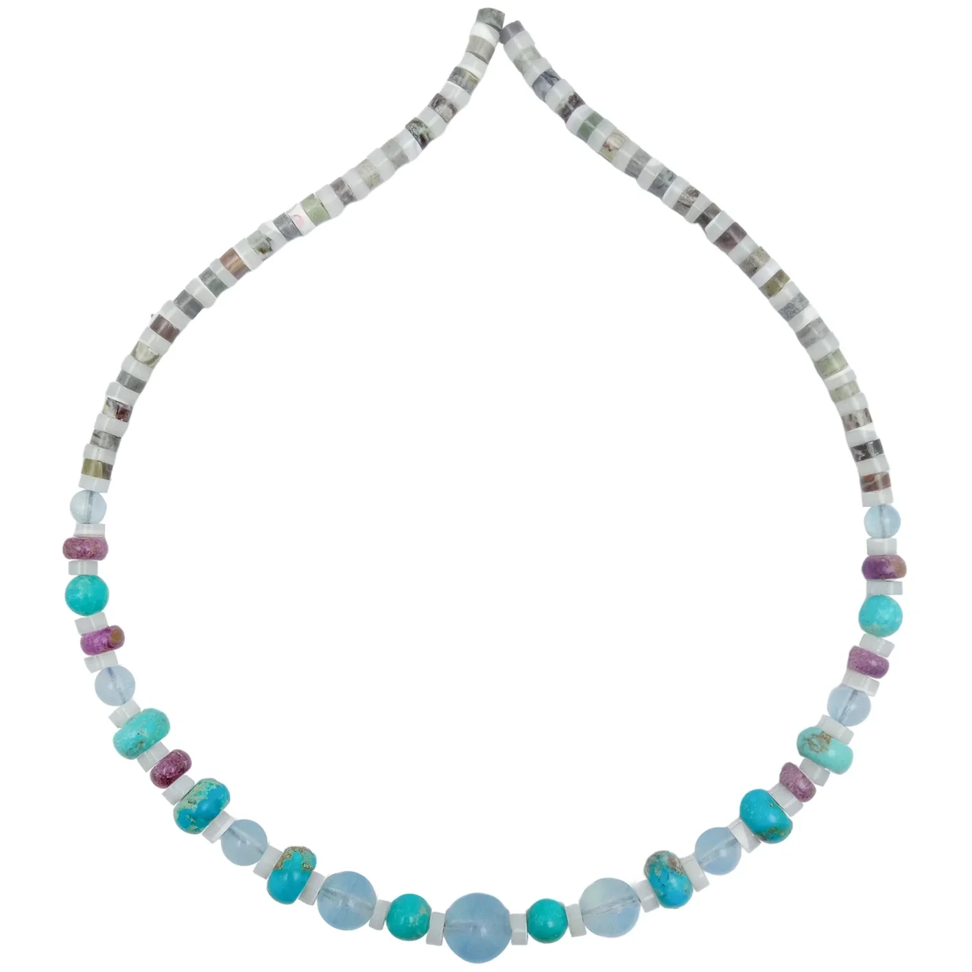 Kalung Charoite Natural Turquoise Milky Blue Aquamarine Mop Hadiah Unik Untuk Wanita 1