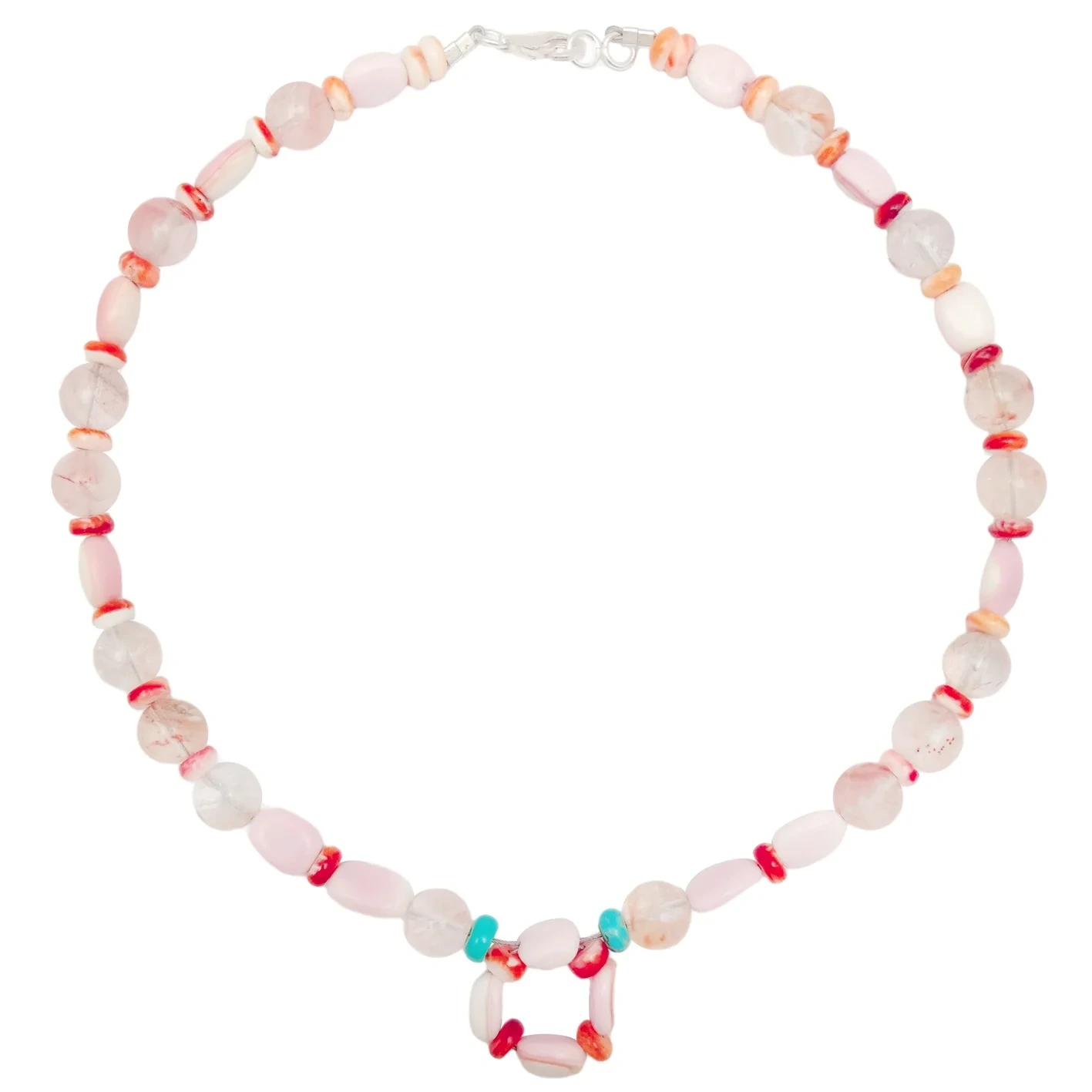 Natural Turquoise Spiny Oyster Princess Spiny Oyster Sakura Onyx Colorful Gemstone Necklace Fashionable Jewelry For Her 1