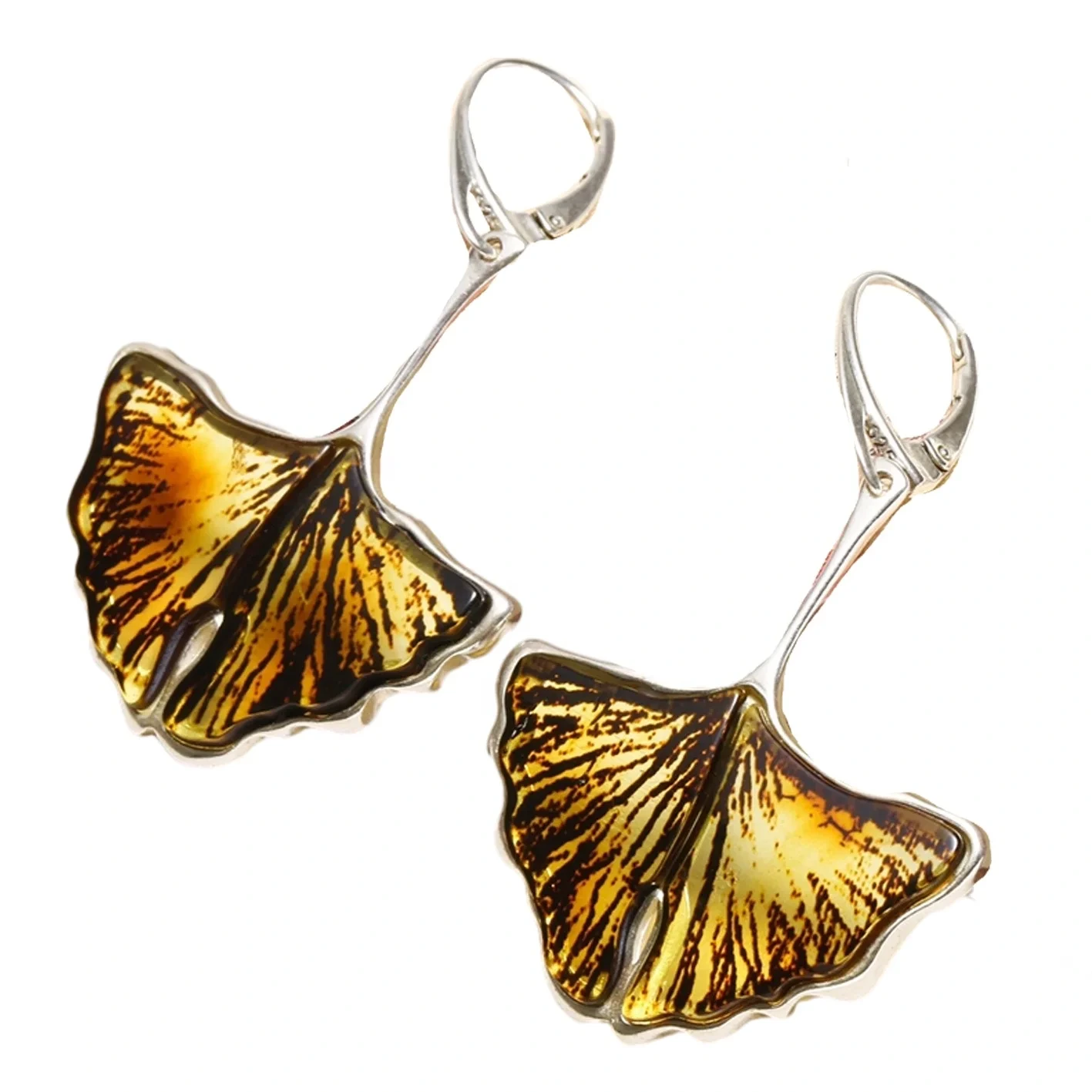 Natural Baltic Optimum Optimized Yin Eagle Butterfly Náušnice Vintage styl šperky 1
