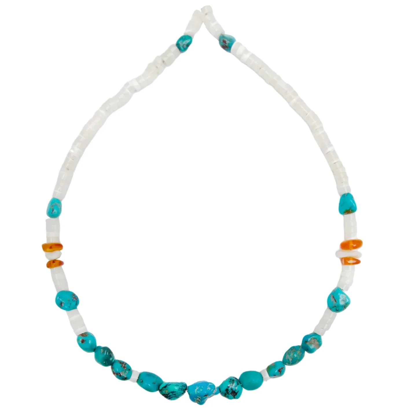 Abalorios de fregona de turquesa e branco natural con gargantilla de cores ámbar irregular colar de abalorios para mulleres agasallo para homes 1