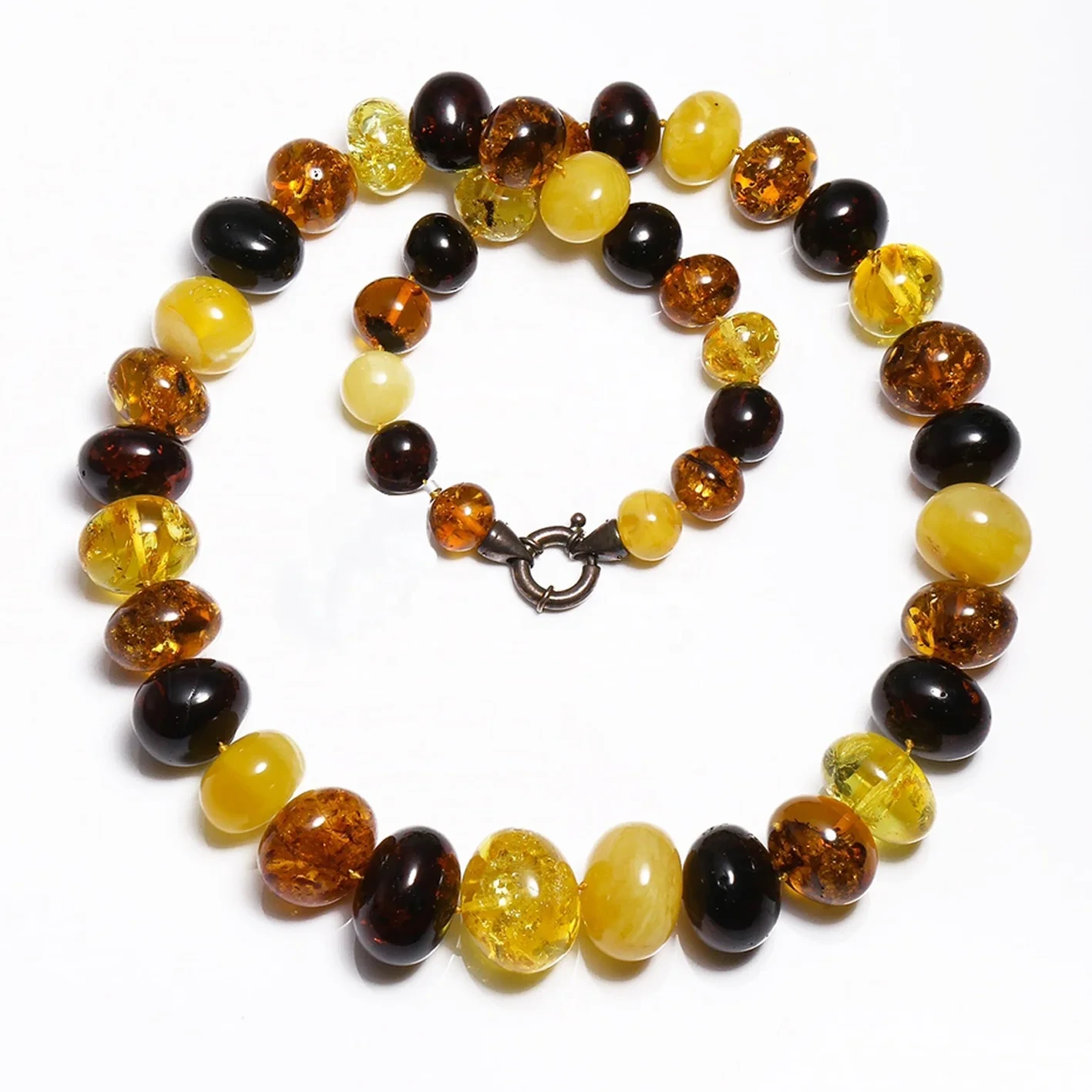 Alami Amber Apple Babak Manik Kalung Vintage Style Perhiasan 1
