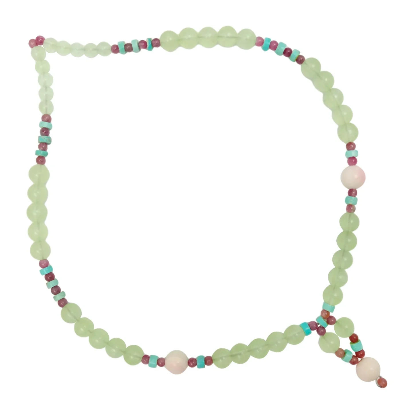 Natural Turquoise Princess Spiny Oyster Tourmaline Rubellite Apyrite Prehnite Handmade Fashionable Necklace 1