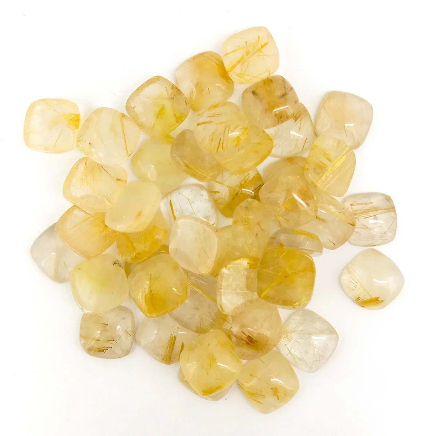 Golden Rutilated Quartz Gemstone 8*8mm Perfect Square Shape 1