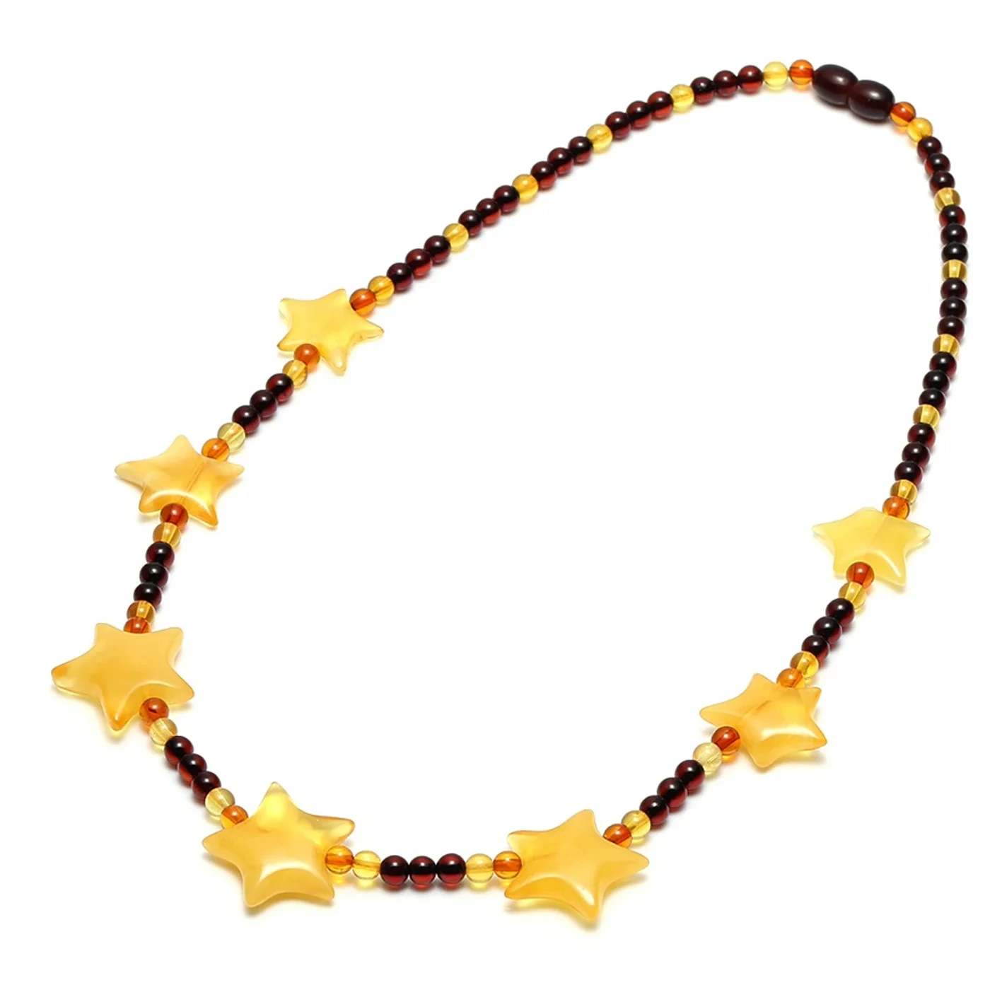 Natural nga Amber Necklace Star-shape Beads Handmade Choker Regalo sa Imong Kaugalingon O Usa ka Minahal 1