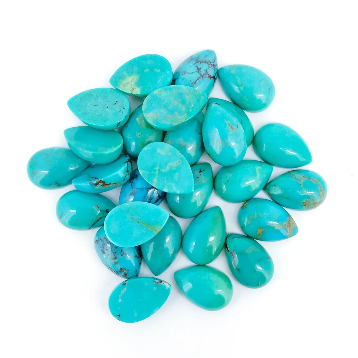 Turquesa natural en forma de pera cabujón tamaño 8*12 mm turquesa azul para fabricación de xoias 1