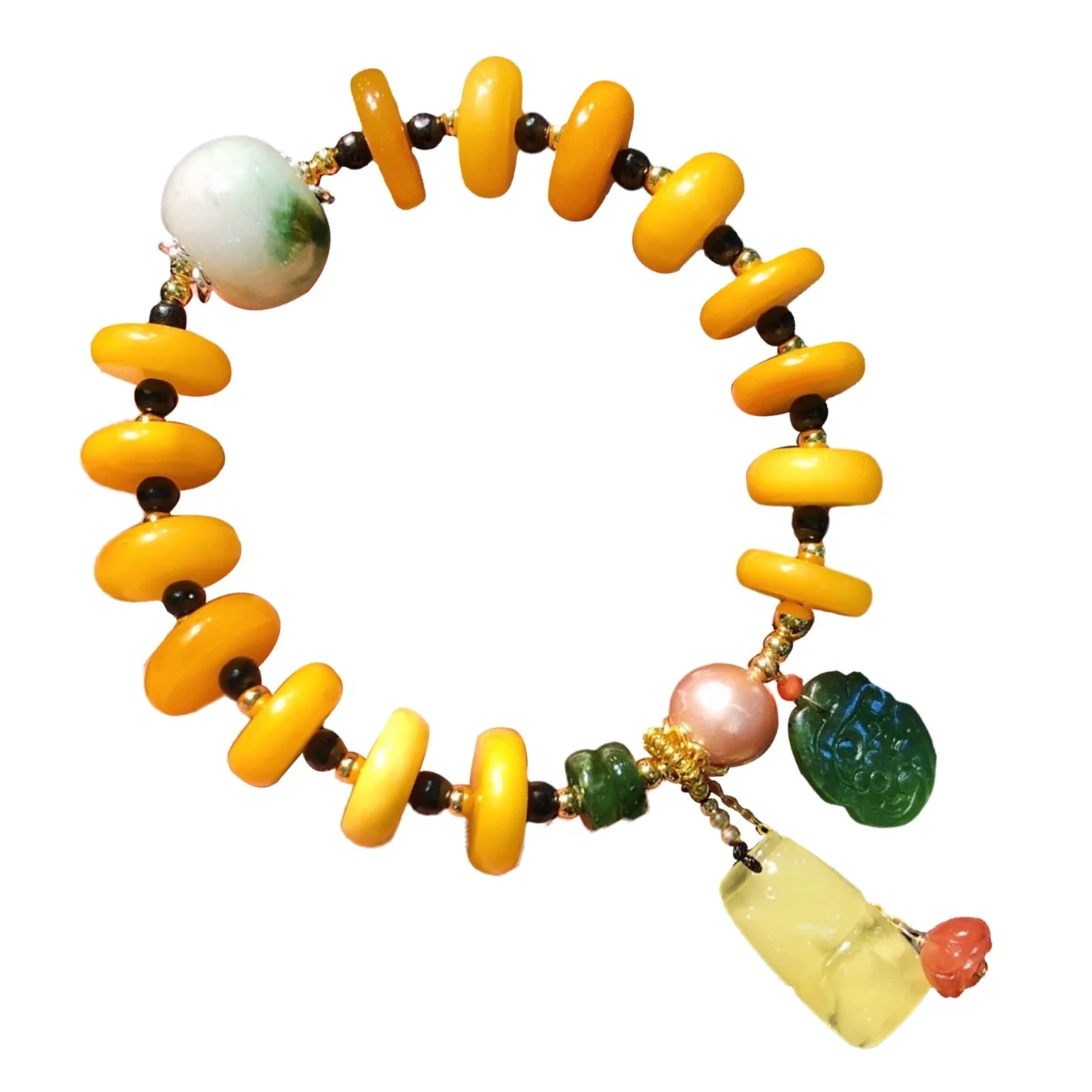I-Amber And Jade Pearl Multi Stone Beaded Bracelet Isipho Esiyingqayizivele Sabesifazane Noma Abesilisa 1