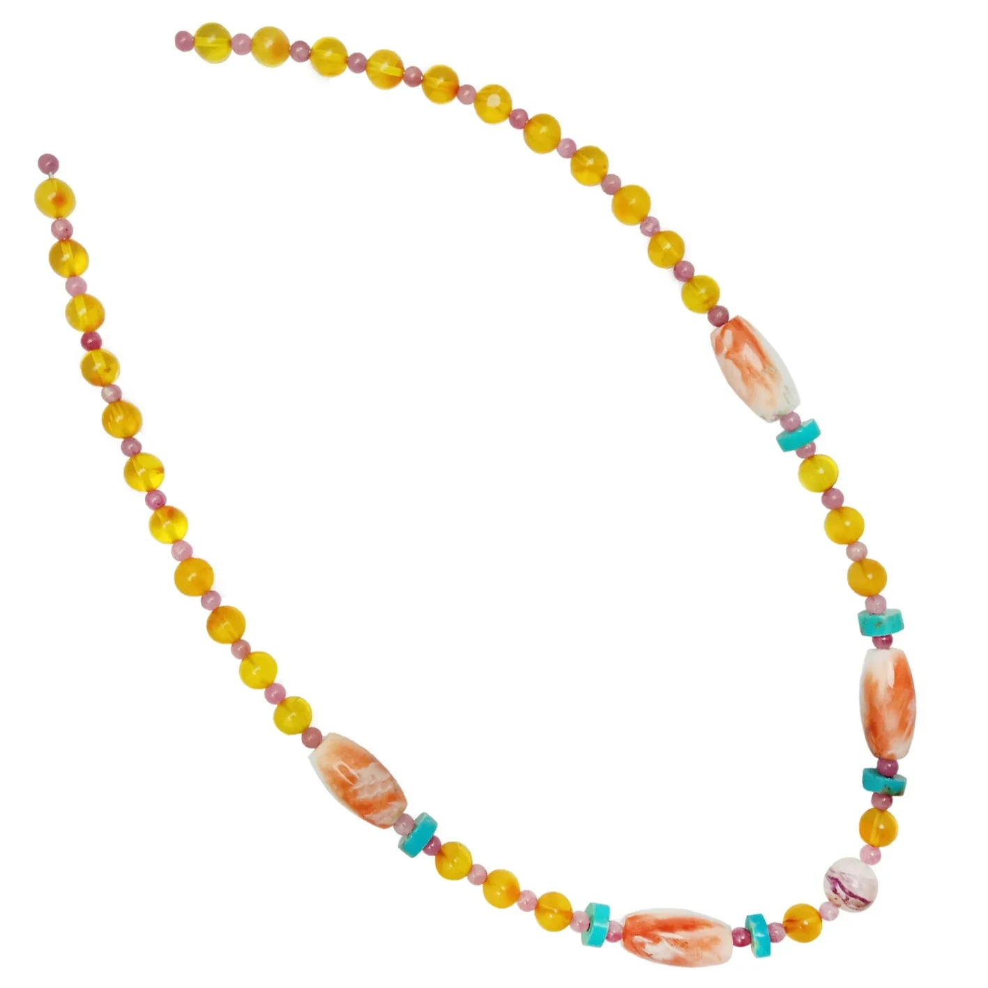 Turquoise Dabiici ah iyo Orange Spiny Oyster Midabo leh Tourmaline Rubellite 3mm Kuul Amber Charoite Gift Gift ee Haweenka 1