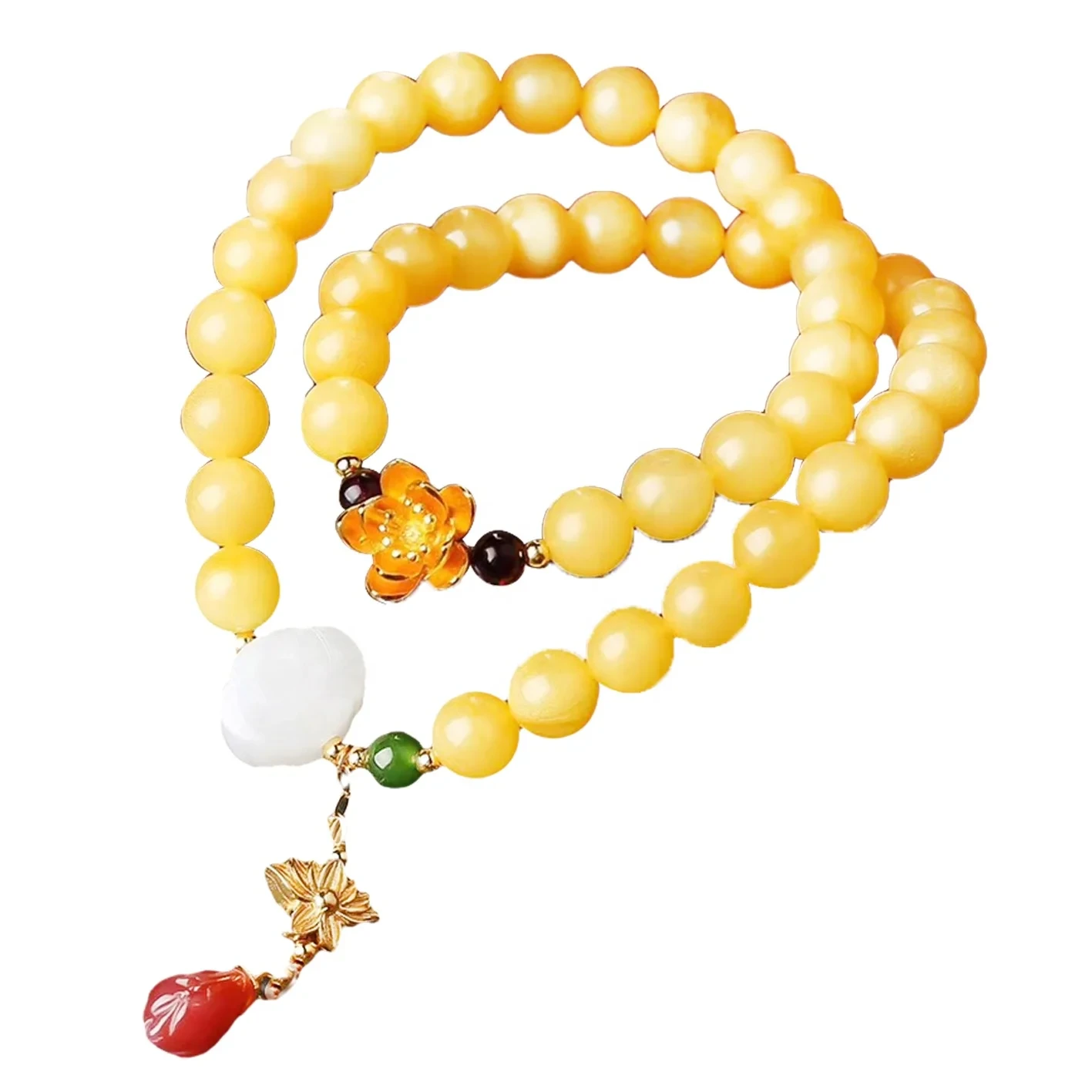Baltik Konéng Amber manteng Gelang Pikeun Awéwé Gemstone Pendant Perhiasan 1