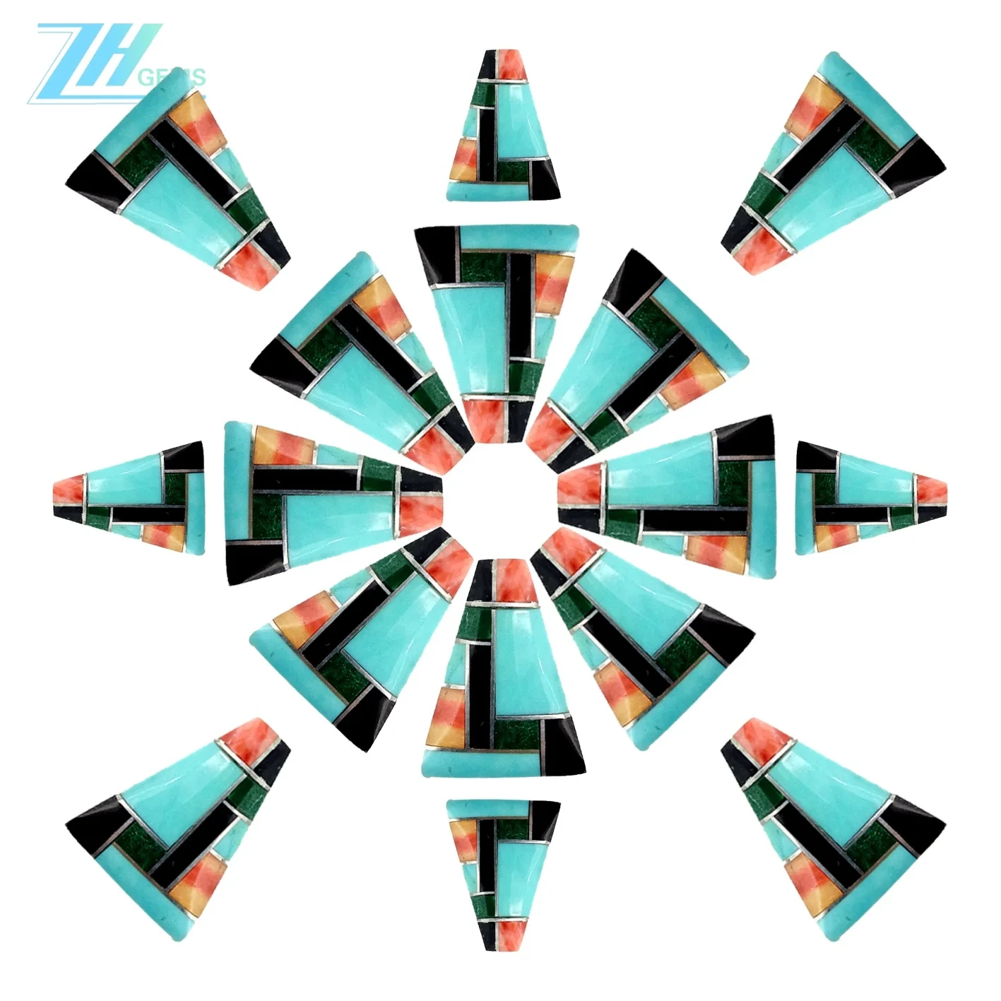 Bitxi-mosaikoa Trapezoidal-formako tamaina 10*15 mm-ko kabutxo koloretsua 1