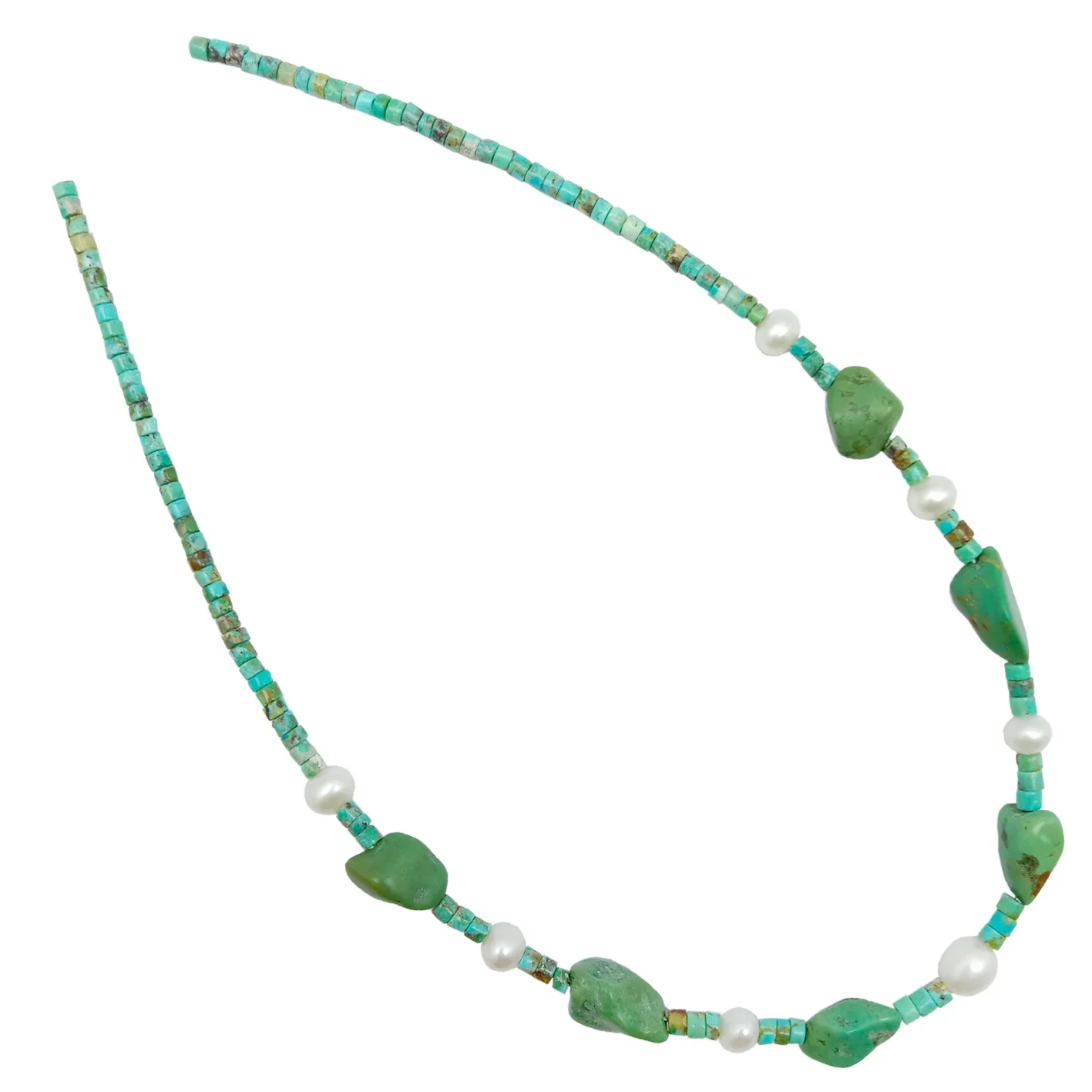 Natural Turquoise Bhuruu Heishi Mabhero Ane Pearl Smooth Beads Handmade Jewelry Necklace Chipo Chevakadzi. 1