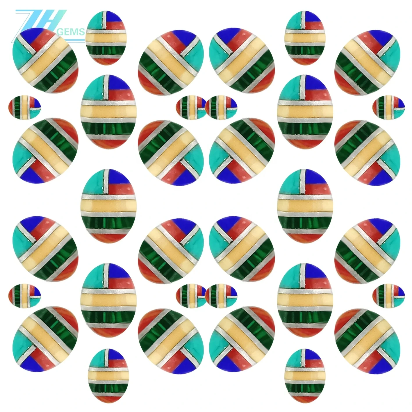 Gem Mosaic Oval-shape Size 5*7mm Cabochon For Jewelry Making 1