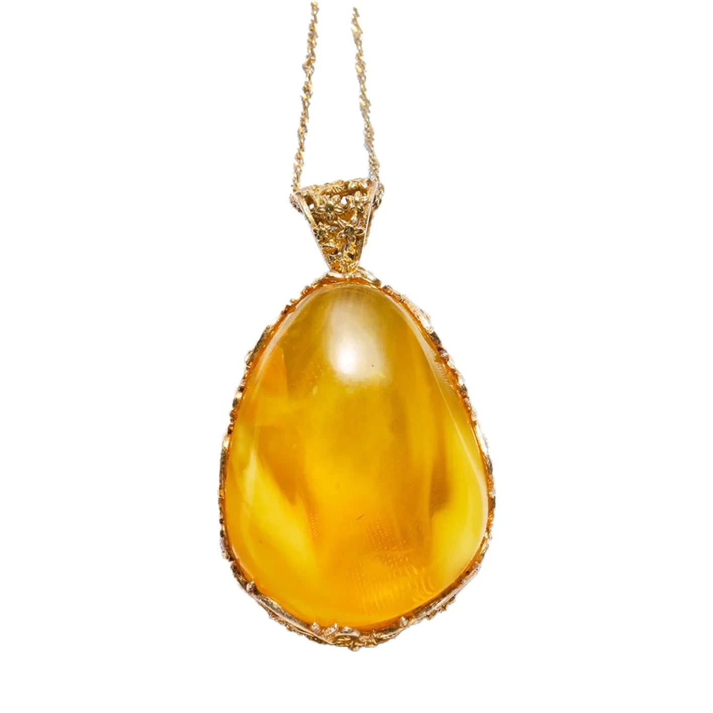 ʻO Baltic ʻOi maikaʻi loa ʻO ka Pendant me ke ʻano o ka waimaka gula amber 1