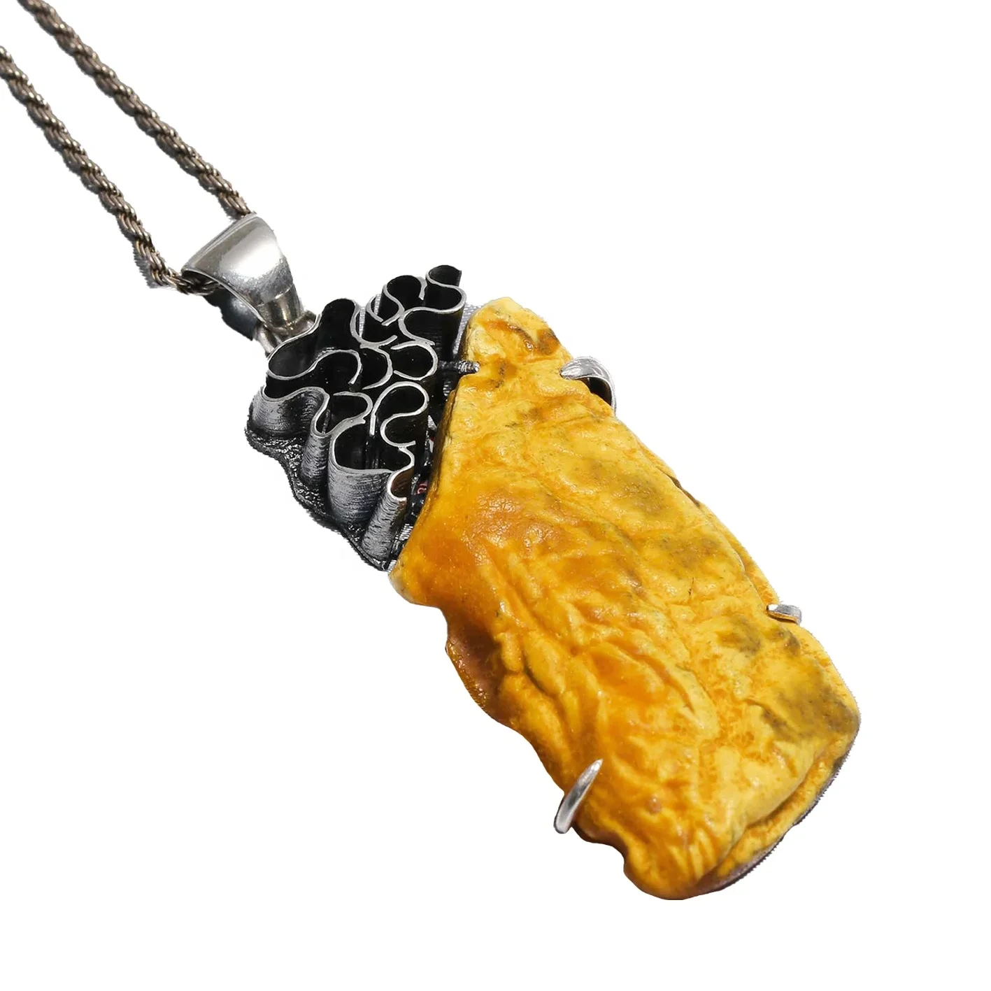 Baltic Amber Gemstone Handmade 925 Solid Sterling Silver Pendant Jewelry 1