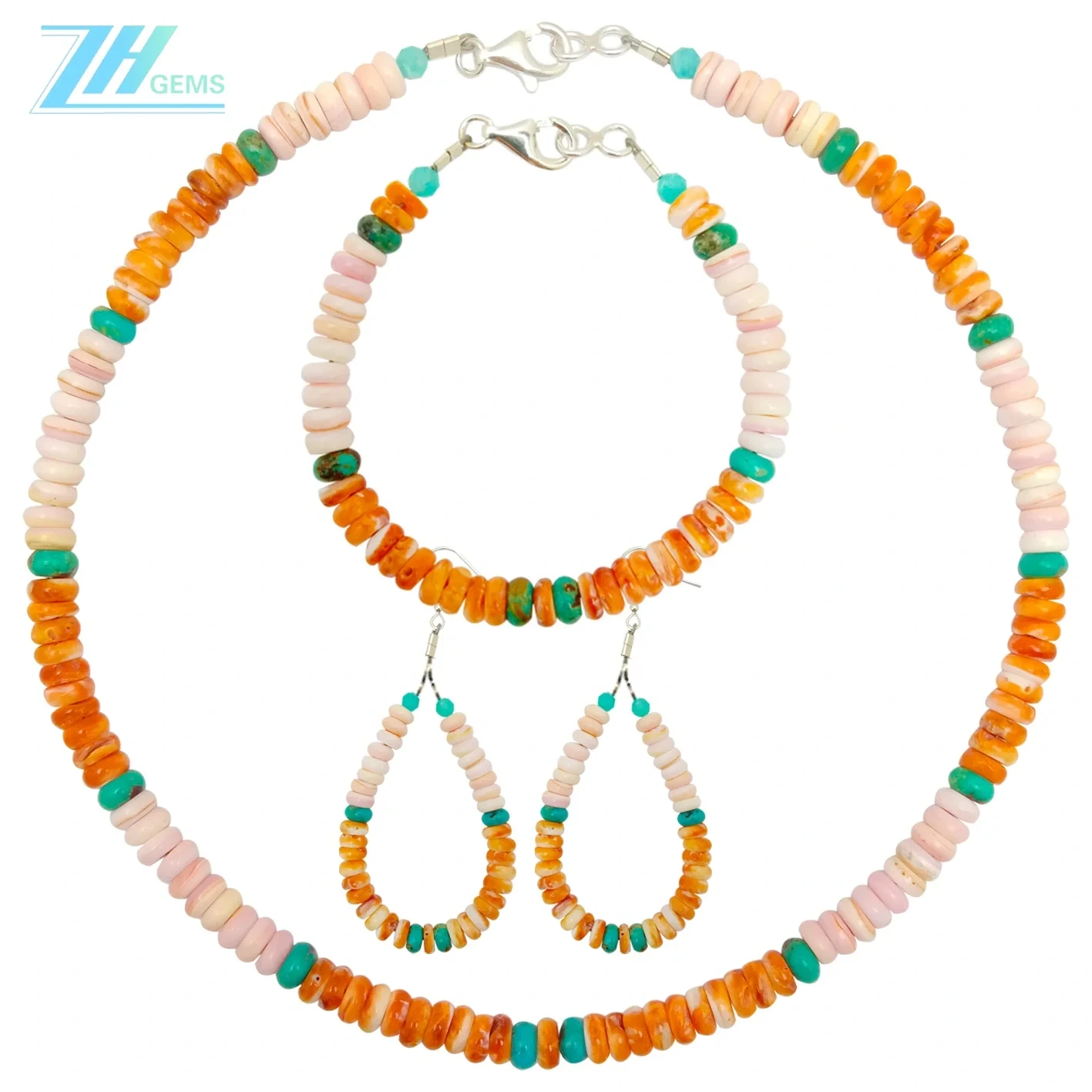 Pirus Alami Tiram Amazonite Putri Spiny Tiram Gemstone Jewelry Siapkeun Pikeun Awéwé 1