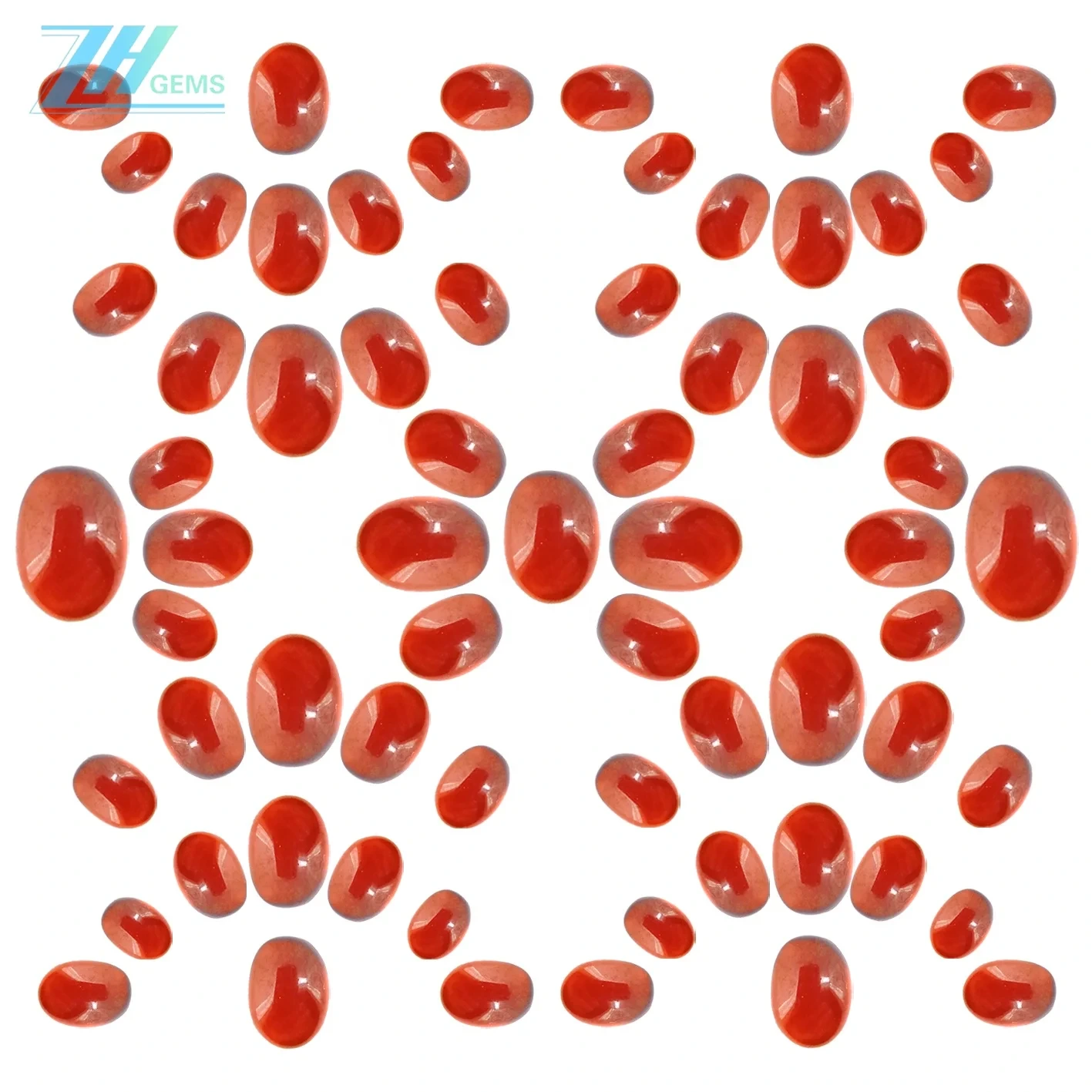 Oranžové granátové kabiny Velikost 6 * 8 mm Pro výrobu šperků 1