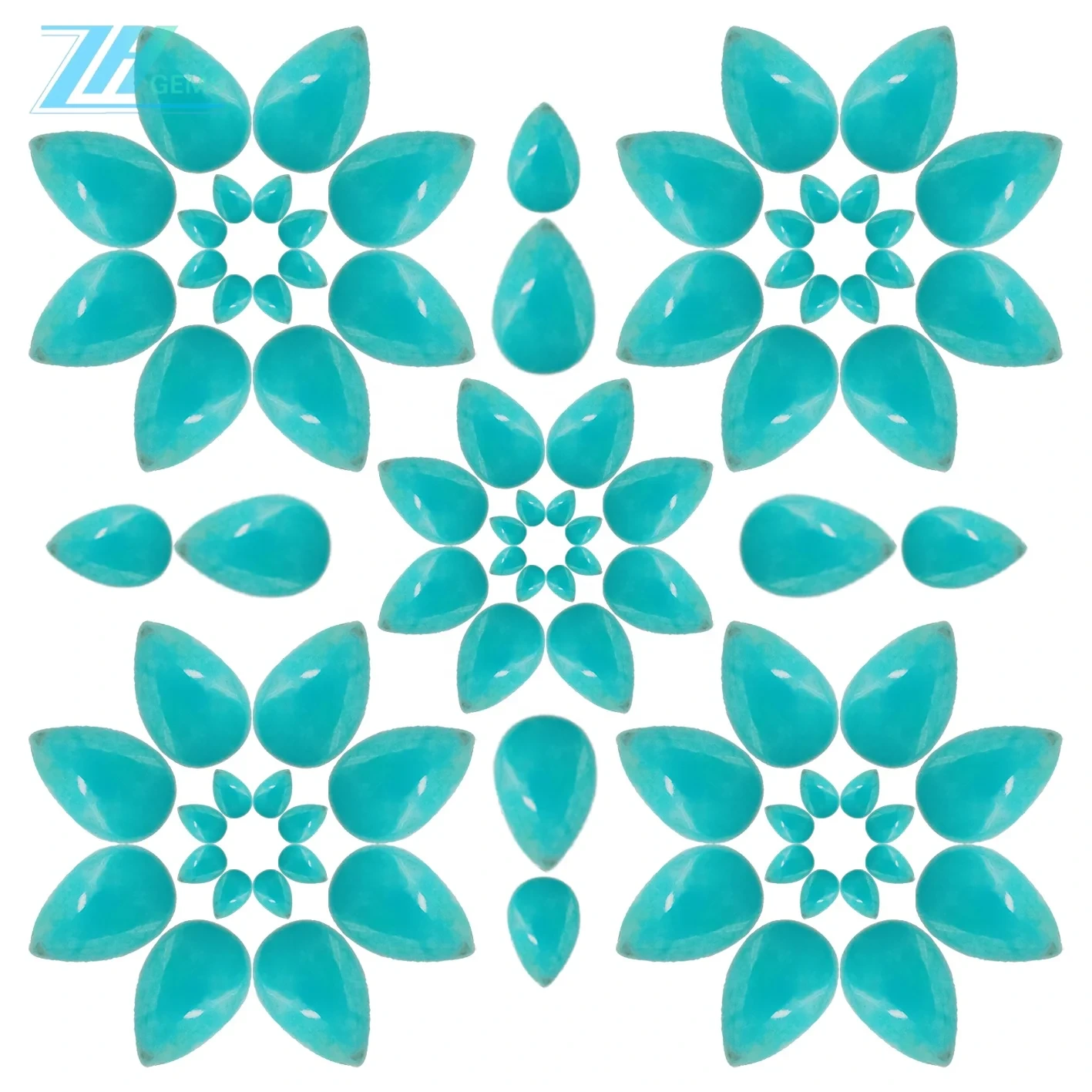 Cabujón en forma de pera turquesa natural Tamaño 6*9 mm para deseño de moda para facer xoias 1