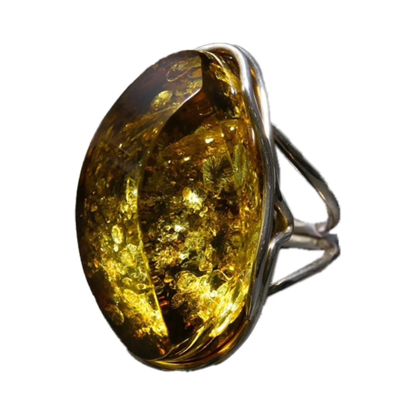 Grønn Amber Ring Gemstone smykker Ring Gave For Yoga Lover 1