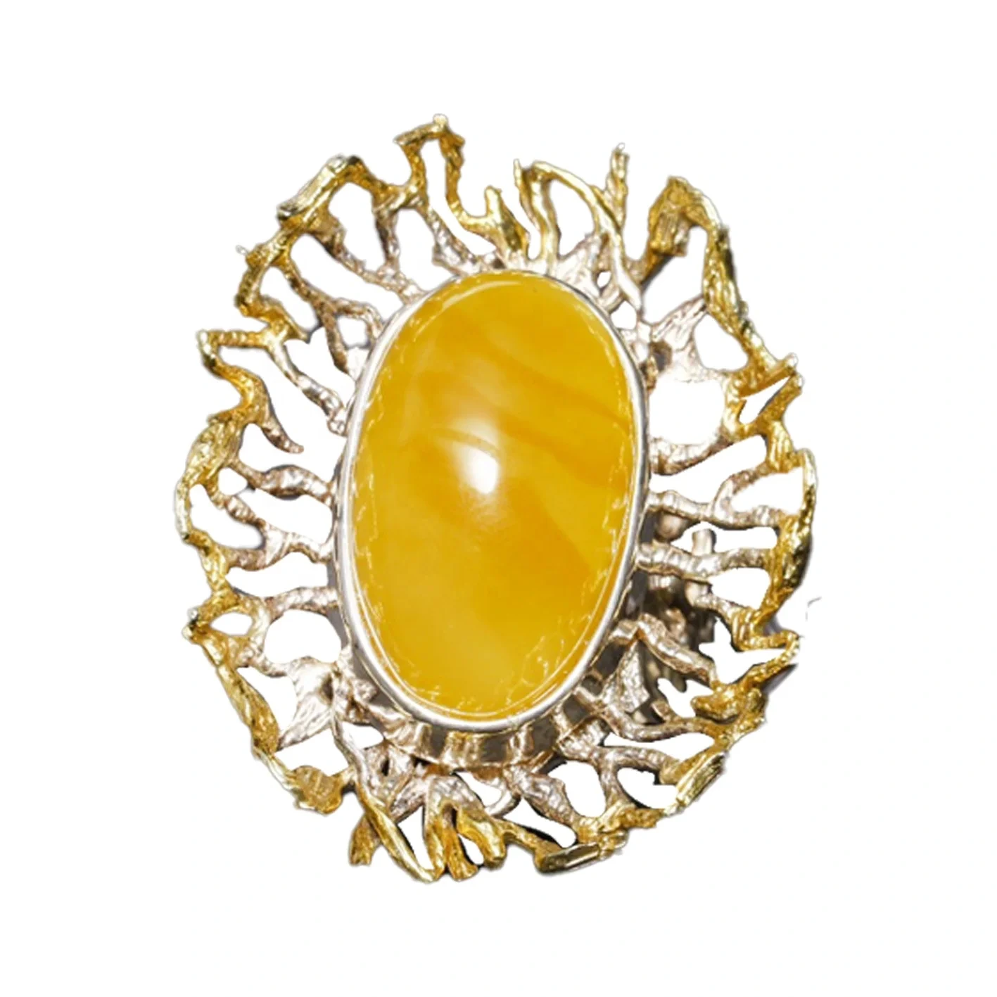 Baltik Amber Ring Asli Amber Klasik Alami Baltik Madu Amber 925 Sterling Silver Ring 1