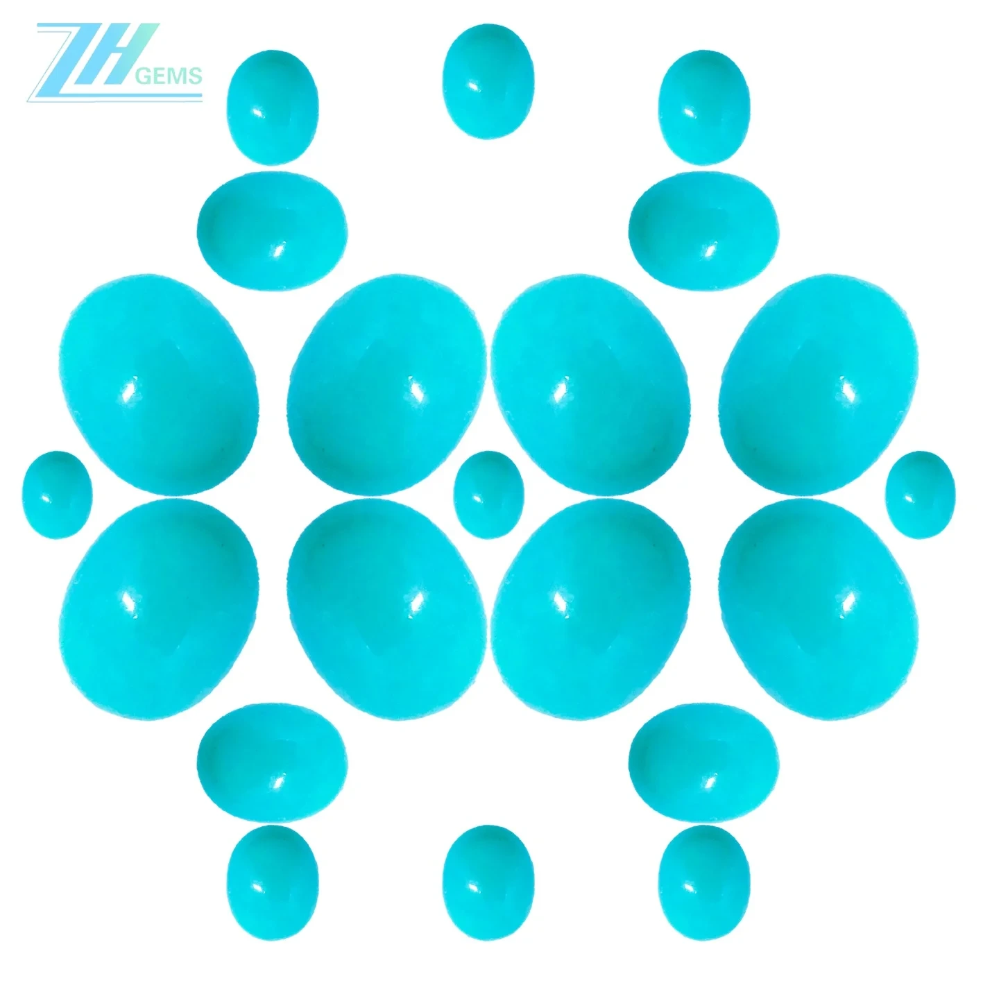 ធម្មជាតិ Turquoise Oval Cabochon ទំហំ 8*10mm សម្រាប់ធ្វើគ្រឿងអលង្ការសម្រាប់ថ្ងៃបុណ្យទាន 1