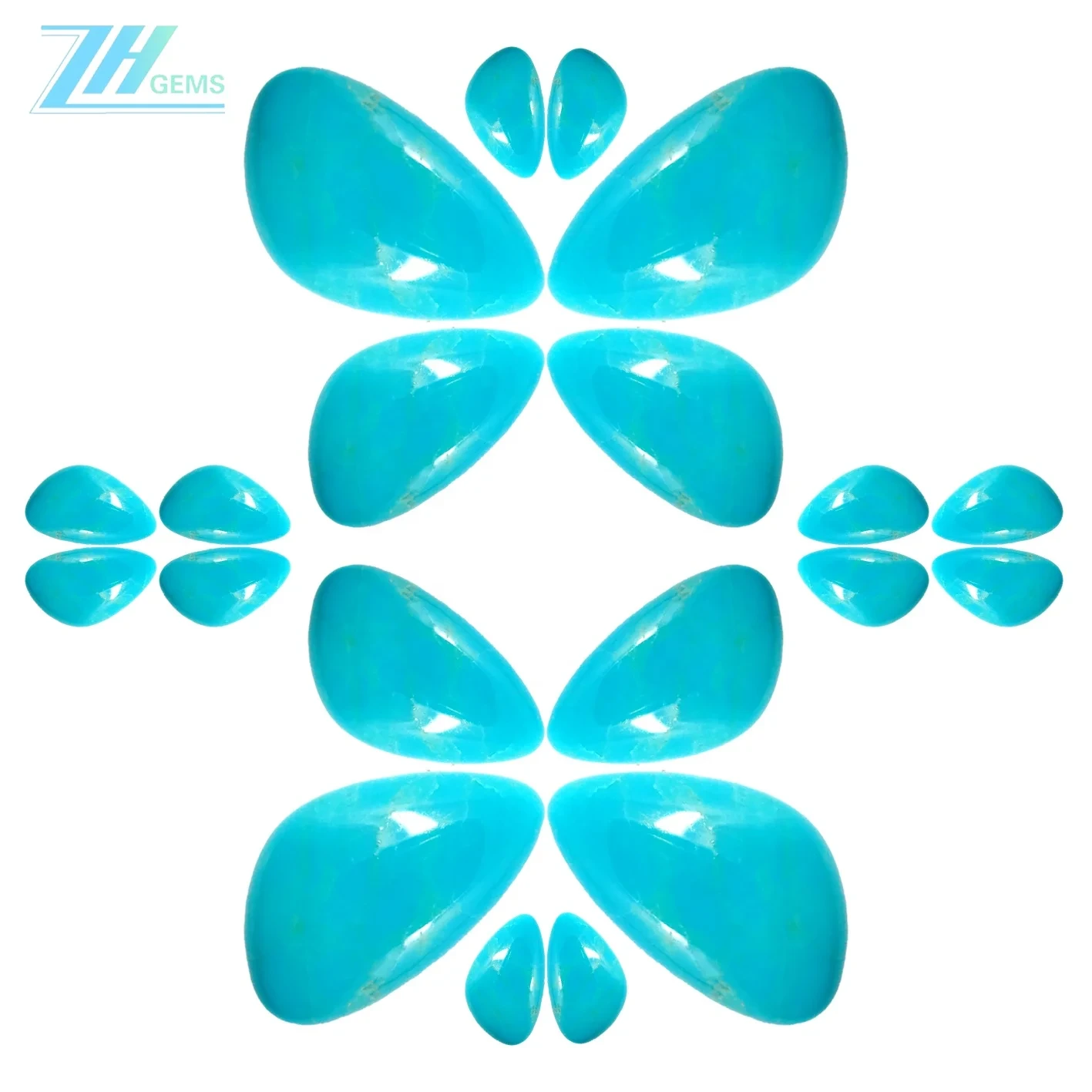 د وړیا شکل طبیعي فیروزی کیب اندازه 13 * 21.5mm د ګاڼو جوړولو فیشن ډیزاین لپاره 1